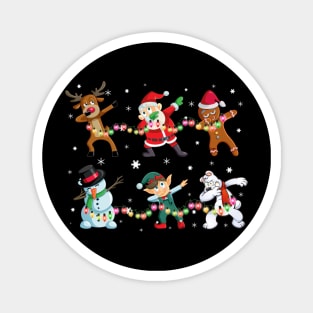 Funny Dabbing Santa and Friends TShirt Christmas Gift Magnet